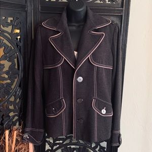 Jendo Charcoal and Pink Wool Jacket